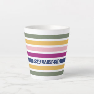 Moderne pasta Striped Christelijke PSALM 46:10 Latte Mok