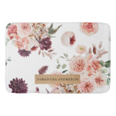 Moderne pastbloemen en gepersonaliseerde Kraft-cad Badmat (Voorkant)