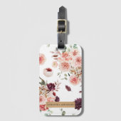 Moderne pastbloemen en gepersonaliseerde Kraft-cad Bagagelabel (Voorkant (verticaal))