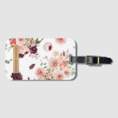 Moderne pastbloemen en gepersonaliseerde Kraft-cad Bagagelabel (Voorkant (horizontaal))