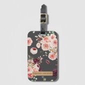 Moderne pastbloemen en gepersonaliseerde Kraft-cad Bagagelabel (Voorkant (verticaal))