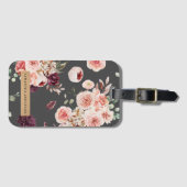 Moderne pastbloemen en gepersonaliseerde Kraft-cad Bagagelabel (Voorkant (horizontaal))