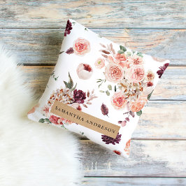 Moderne pastbloemen en gepersonaliseerde Kraft-cad Buitenkussen