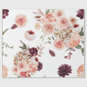 Moderne pastbloemen en gepersonaliseerde Kraft-cad Cadeaupapier (Vlak)