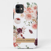 Moderne pastbloemen en gepersonaliseerde Kraft-cad Case-Mate iPhone Case (Achterkant)