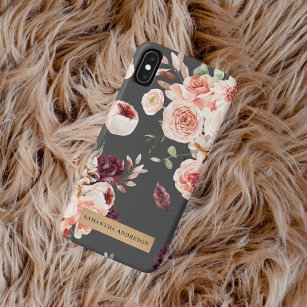 Moderne pastbloemen en gepersonaliseerde Kraft-cad Case-Mate iPhone Case