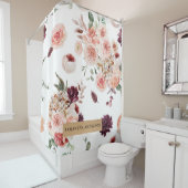 Moderne pastbloemen en gepersonaliseerde Kraft-cad Douchegordijn (In situ)