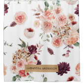 Moderne pastbloemen en gepersonaliseerde Kraft-cad Douchegordijn (Voorkant)