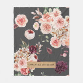 Moderne pastbloemen en gepersonaliseerde Kraft-cad Fleece Deken (Voorkant)
