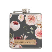 Moderne pastbloemen en gepersonaliseerde Kraft-cad Heupfles (Voorkant)