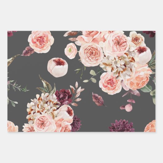 Moderne pastbloemen en gepersonaliseerde Kraft-cad Inpakpapier Vel (Voorkant 2)