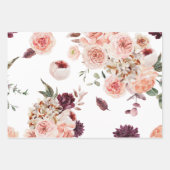 Moderne pastbloemen en gepersonaliseerde Kraft-cad Inpakpapier Vel (Voorkant)