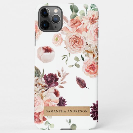 Moderne pastbloemen en gepersonaliseerde Kraft-cad iPhone Hoesje (Achterkant)