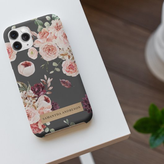 Moderne pastbloemen en gepersonaliseerde Kraft-cad iPhone Hoesje