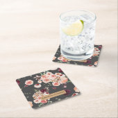 Moderne pastbloemen en gepersonaliseerde Kraft-cad Kartonnen Onderzetters (Insitu)