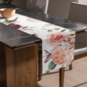 Moderne pastbloemen en gepersonaliseerde Kraft-cad Korte Tafelloper