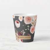 Moderne pastbloemen en gepersonaliseerde Kraft-cad Latte Mok (Voorkant)