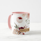 Moderne pastbloemen en gepersonaliseerde Kraft-cad Mok (Voorkant links)