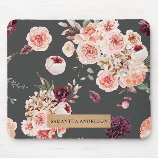 Moderne pastbloemen en gepersonaliseerde Kraft-cad Muismat (Voorkant)