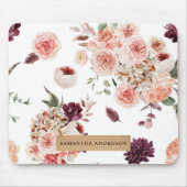 Moderne pastbloemen en gepersonaliseerde Kraft-cad Muismat (Voorkant)