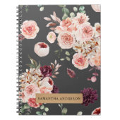 Moderne pastbloemen en gepersonaliseerde Kraft-cad Notitieboek (Voorkant)