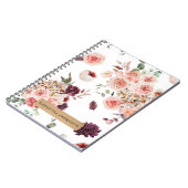 Moderne pastbloemen en gepersonaliseerde Kraft-cad Notitieboek (Linkerzijde)