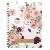 Moderne pastbloemen en gepersonaliseerde Kraft-cad Notitieboek (Voorkant)