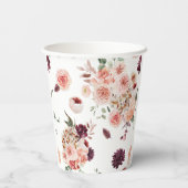 Moderne pastbloemen en gepersonaliseerde Kraft-cad Papieren Bekers (Achterkant)