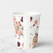 Moderne pastbloemen en gepersonaliseerde Kraft-cad Papieren Bekers (Rechts)