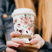 Moderne pastbloemen en gepersonaliseerde Kraft-cad Papieren Bekers