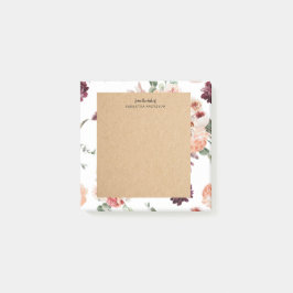Moderne pastbloemen en gepersonaliseerde Kraft-cad Post-it® Notes