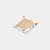 Moderne pastbloemen en gepersonaliseerde Kraft-cad Post-it® Notes (Schuin)