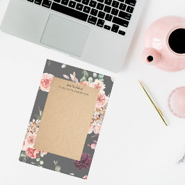 Moderne pastbloemen en gepersonaliseerde Kraft-cad Post-it® Notes