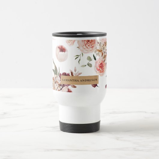 Moderne pastbloemen en gepersonaliseerde Kraft-cad Reisbeker (Center)