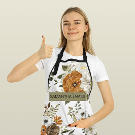 Moderne pastbloemen en gepersonaliseerde Kraft-cad Schort