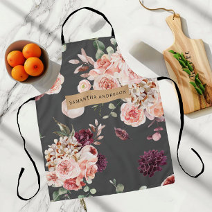 Moderne pastbloemen en gepersonaliseerde Kraft-cad Schort