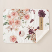 Moderne pastbloemen en gepersonaliseerde Kraft-cad Sherpa Deken (Voorkant (horizontaal))