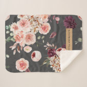 Moderne pastbloemen en gepersonaliseerde Kraft-cad Sherpa Deken (Voorkant (horizontaal))