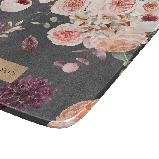 Moderne pastbloemen en gepersonaliseerde Kraft-cad Snijplank (Hoek)