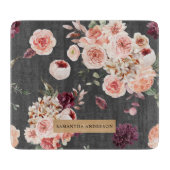 Moderne pastbloemen en gepersonaliseerde Kraft-cad Snijplank (Voorkant)