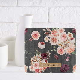 Moderne pastbloemen en gepersonaliseerde Kraft-cad Snijplank