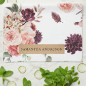 Moderne pastbloemen en gepersonaliseerde Kraft-cad Theedoek (Gevouwen)