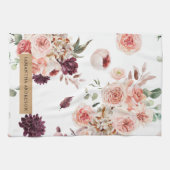 Moderne pastbloemen en gepersonaliseerde Kraft-cad Theedoek (Horizontaal)