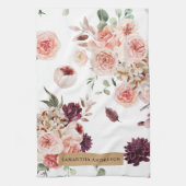 Moderne pastbloemen en gepersonaliseerde Kraft-cad Theedoek (Verticaal)