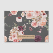 Moderne pastbloemen en gepersonaliseerde Kraft-cad Tissuepapier (Voorkant)