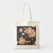 Moderne pastbloemen en gepersonaliseerde Kraft-cad Tote Bag (Voorkant)