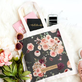 Moderne pastbloemen en gepersonaliseerde Kraft-cad Tote Bag