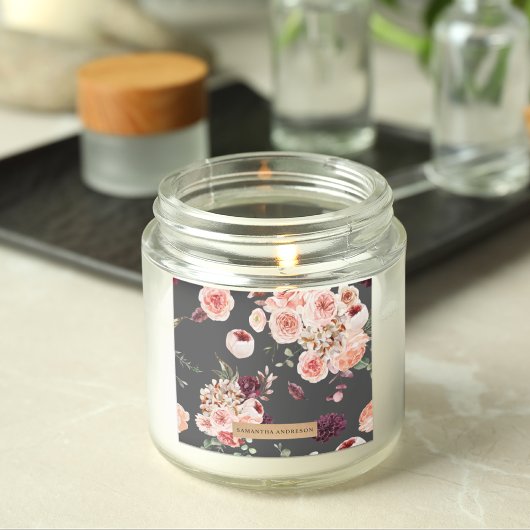 Moderne pastbloemen en gepersonaliseerde Kraft-cad Vierkante Sticker