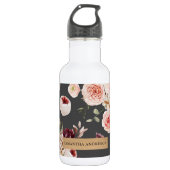 Moderne pastbloemen en gepersonaliseerde Kraft-cad Waterfles (Voorkant)