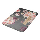 Moderne pastbloemen en kraft Black Badmat (Gekanteld)